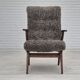 60s, Danish design, refurbished armchair, genuine sheepskin "Wellington".