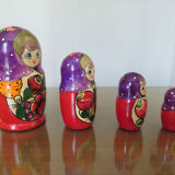 4 Russian dolls " Matryoshkas " 70s