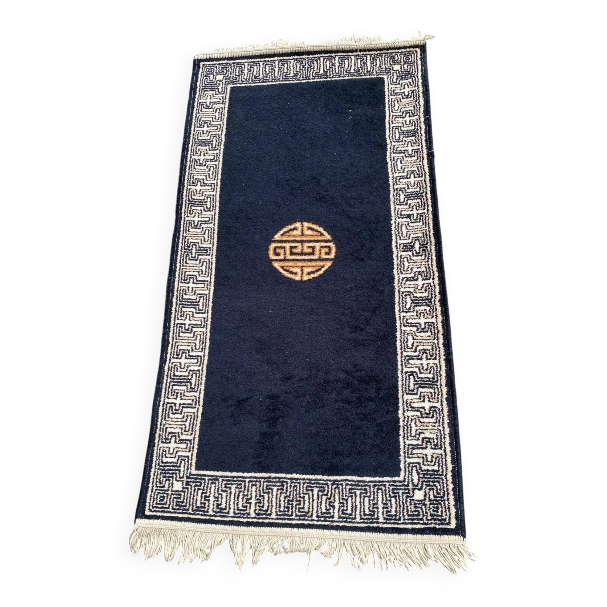 Ming style wool bedside or accent rug 60x120cm
