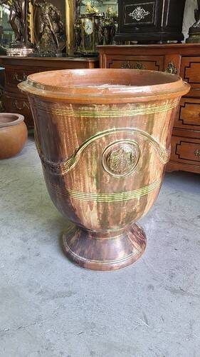 Large glazed terracotta flower pot Boisset Anduze 2002