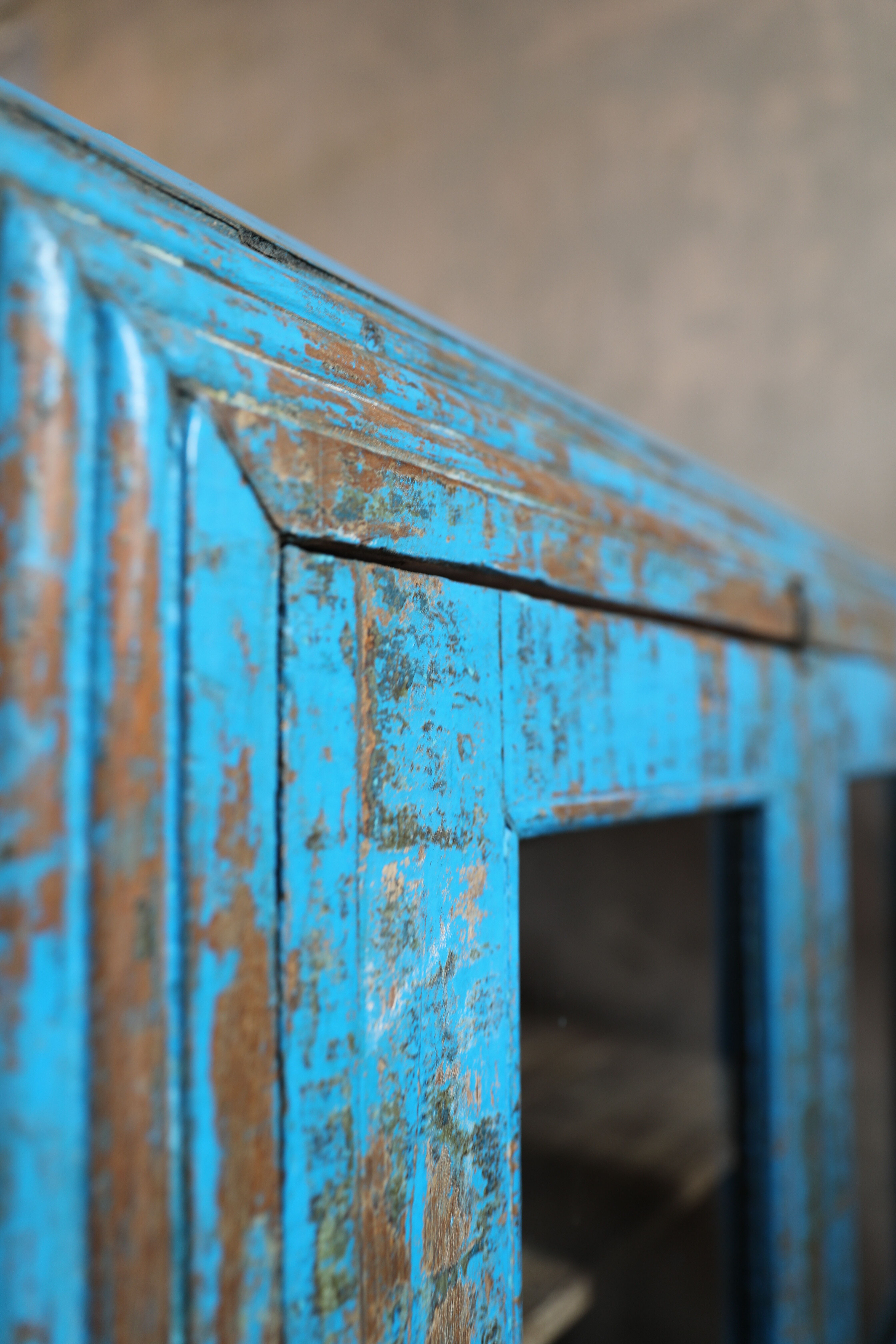 Indian showcase 2 doors and three shelves in mango tree, unique piece