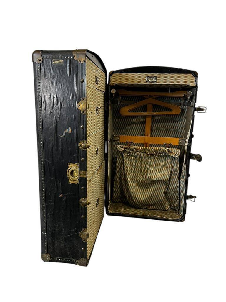 Antique XL Clothes Trunk / Paris Travel Hall Trunk