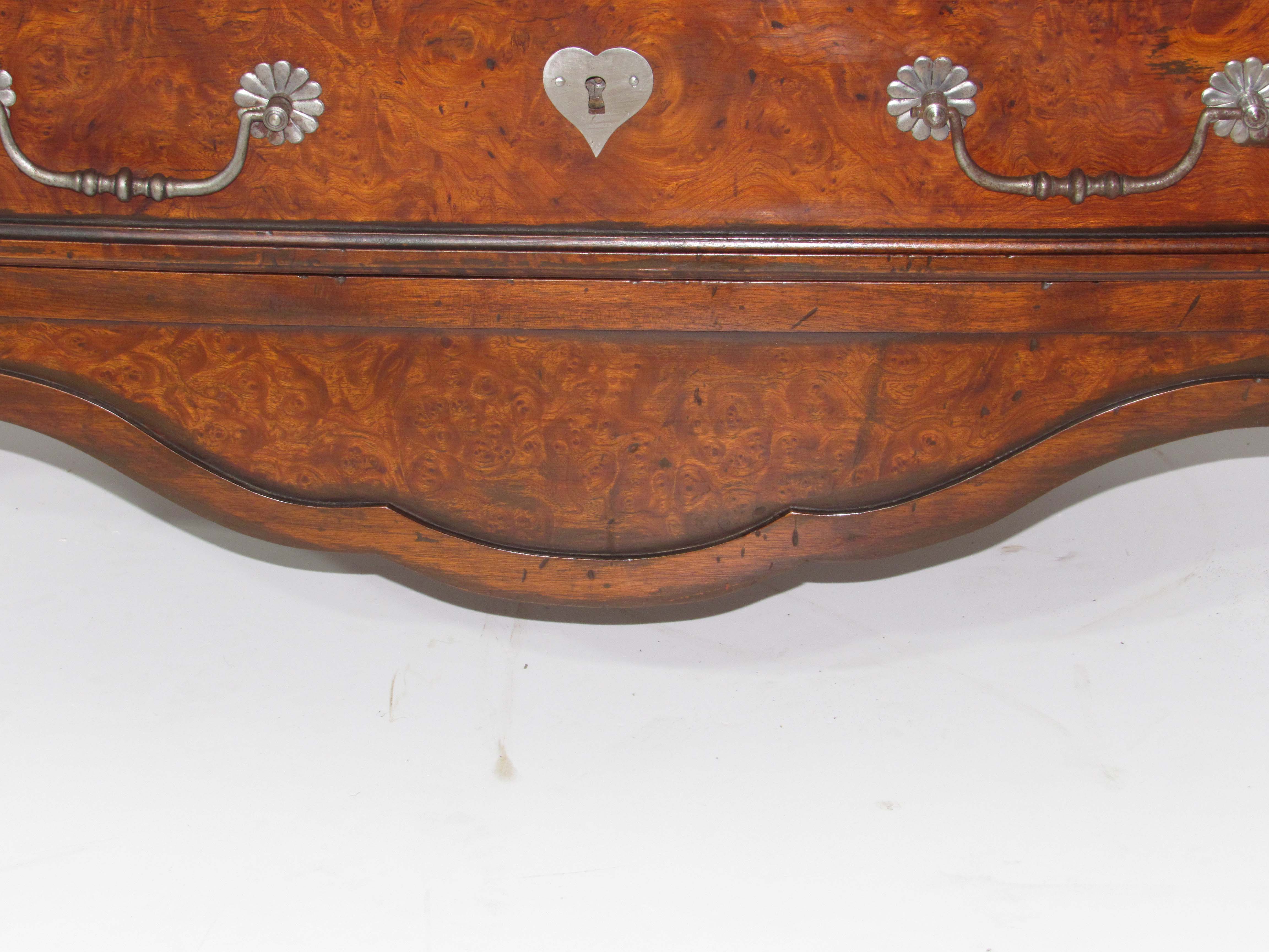 Dutch chest of drawers two mahogany drawers and walnut bramble