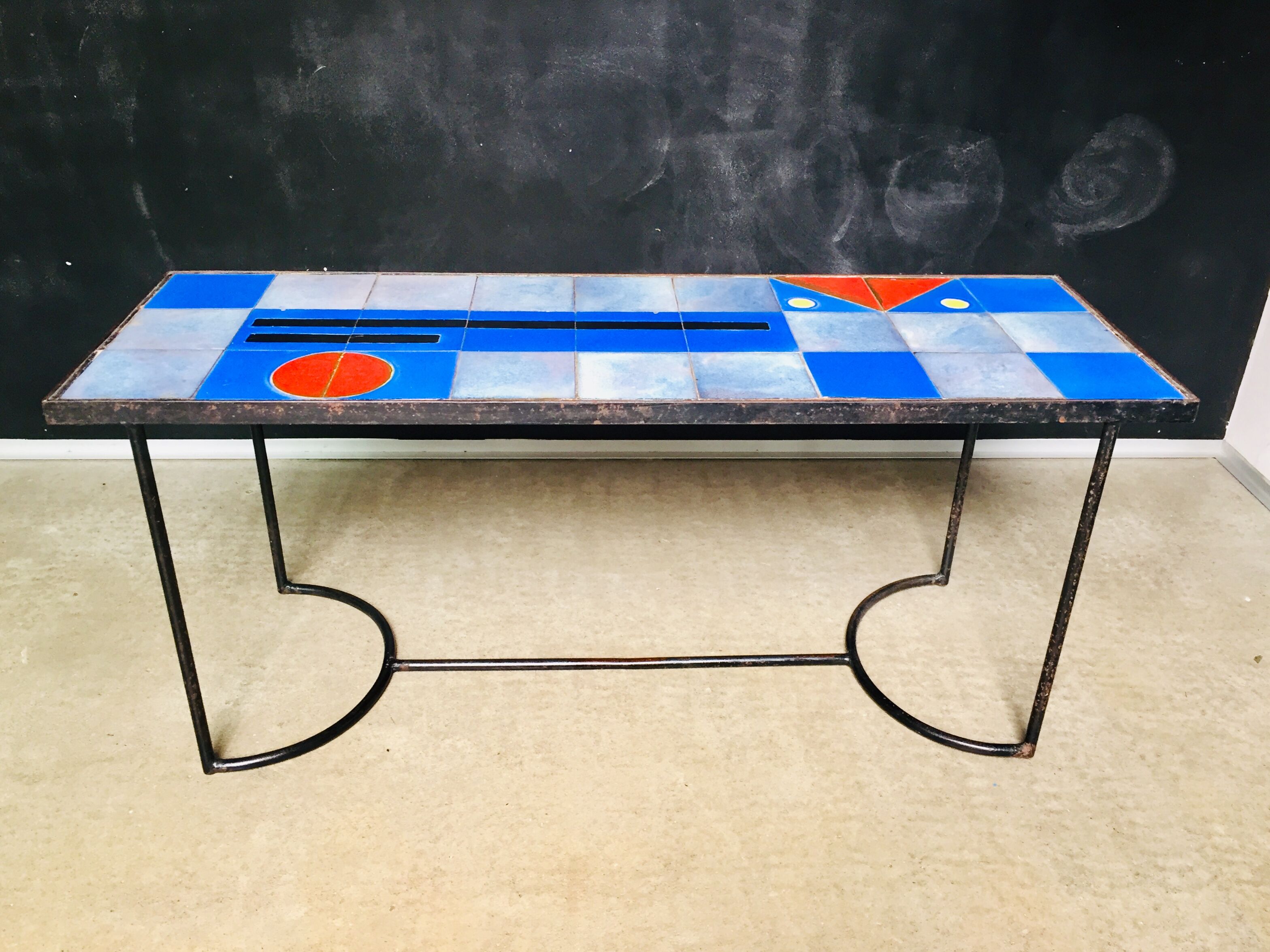 Ceramic coffee table signed