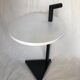 80s side table, black & white geometric shapes