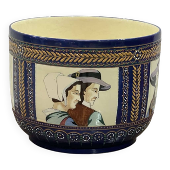 Cache pot en faïence de Quimper des années 30