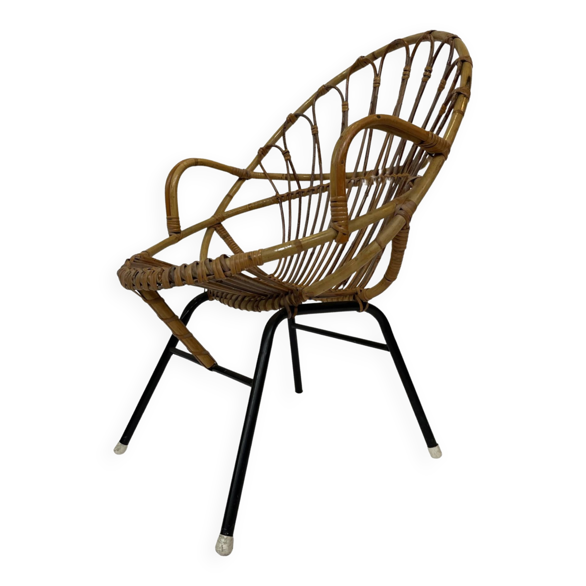 Rattan chair by Dirk van Sliedregt Rohe Noordwolde 1960 in the Netherlands