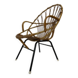 Rattan chair by Dirk van Sliedregt Rohe Noordwolde 1960 in the Netherlands