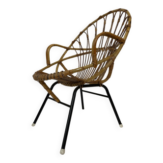 Rattan chair by Dirk van Sliedregt Rohe Noordwolde 1960 in the Netherlands