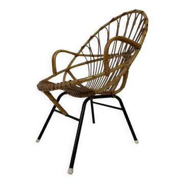 Rattan chair by Dirk van Sliedregt Rohe Noordwolde 1960 in the Netherlands