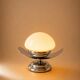 Pair of Space Age lamps in chrome and opaline glass, 1970s