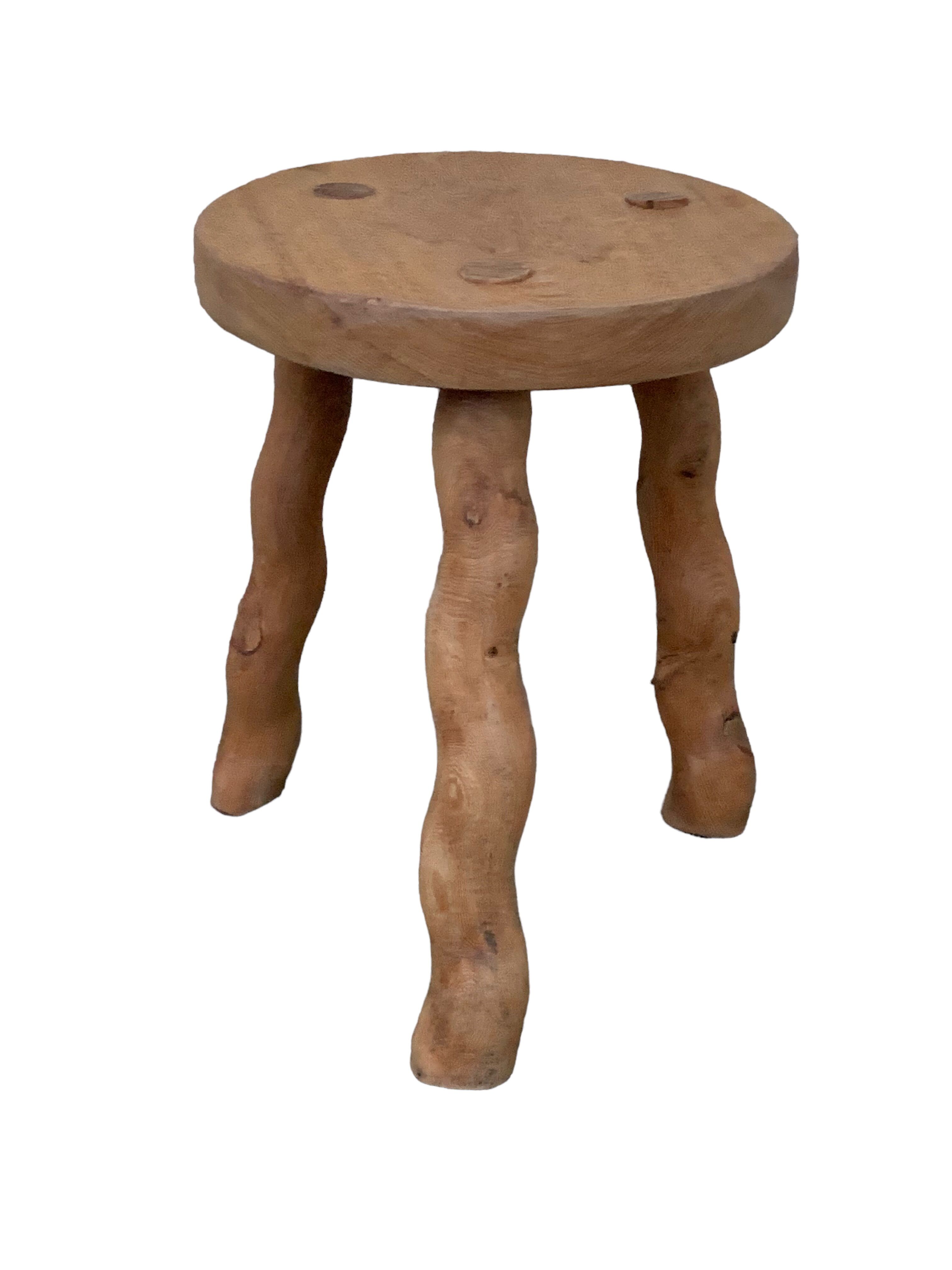 Vintage turned leg tripod stool 1960