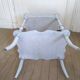 Side table with mirror interior and storage lockers