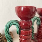 1950s earthenware candlesticks