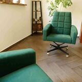 Pair of retro swivel chairs on casters