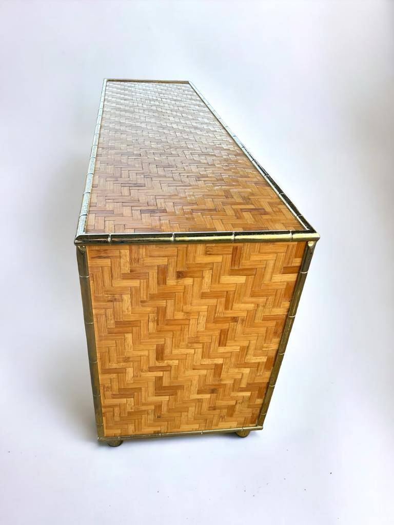Beautiful Vintage Bamboo Sideboard in Gabriella Crespi style, Italy Circa 1970