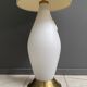 Glass floor lamp with large off-white lampshade, 1960s