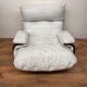 Armchair and ottoman Marsala in white leather by Michel Ducaroy for Ligne Roset