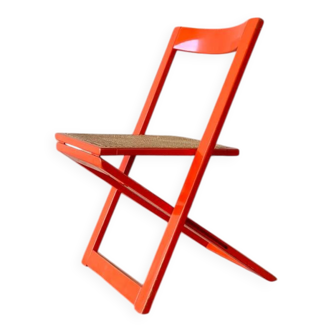 Vintage 1960s caned folding chair