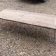 Solid wood living room coffee table with patinated chrome metal legs