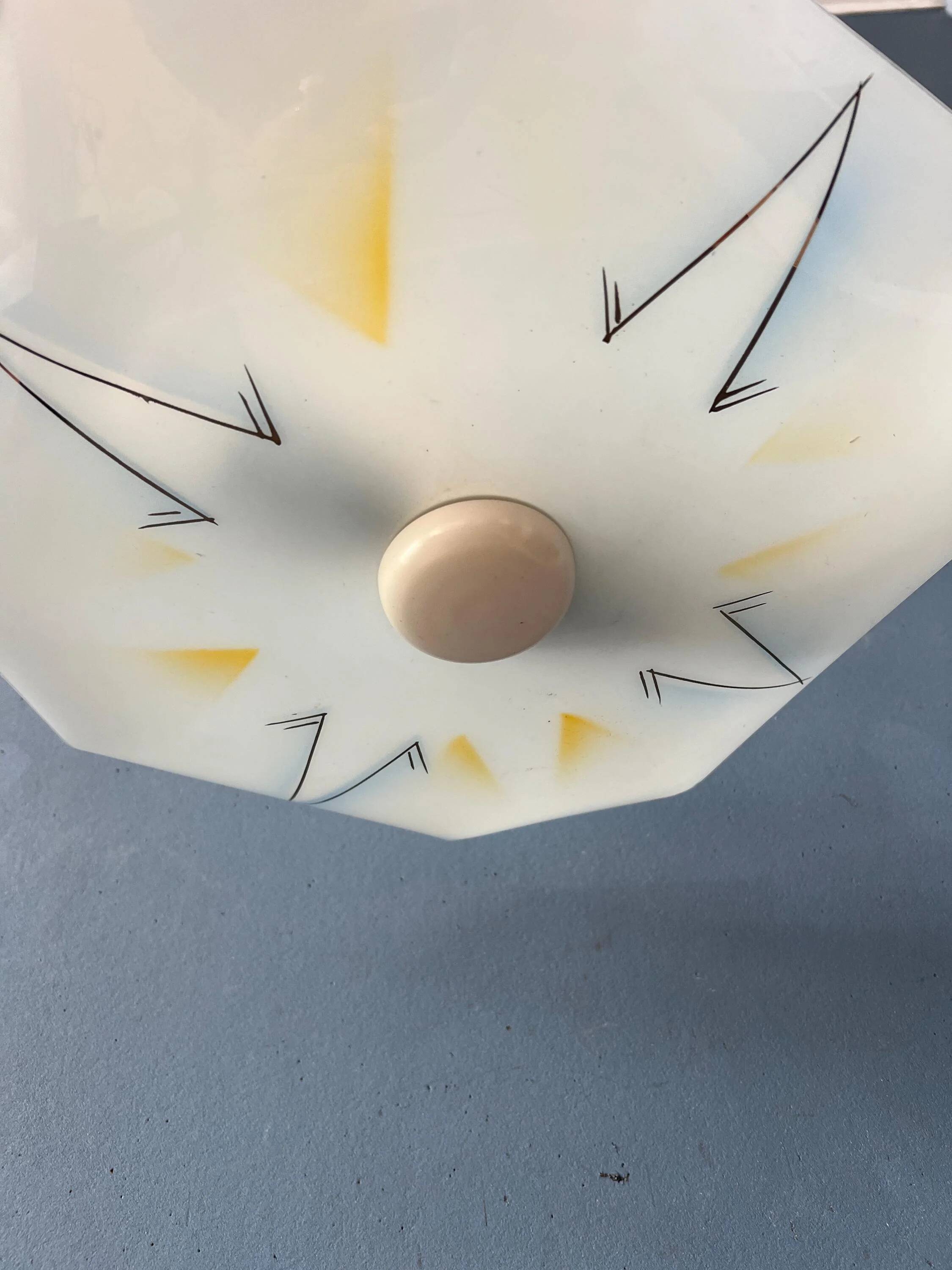 Mid-Century vintage glass ceiling light