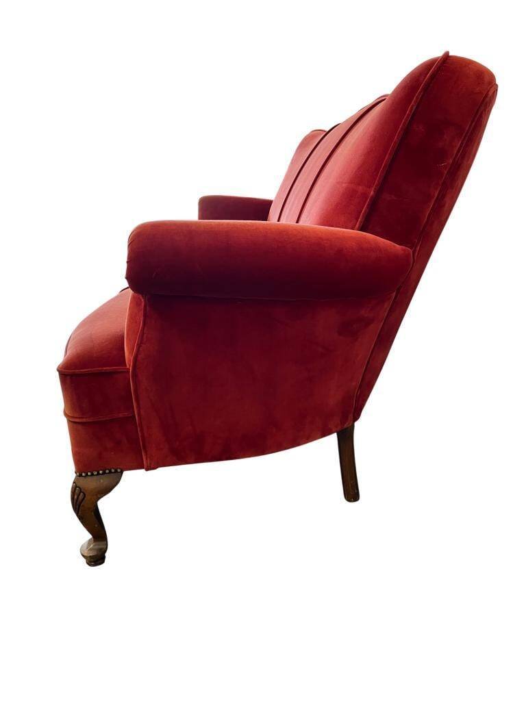 Vintage red baroque armchair / three-seater / sofa / armchair