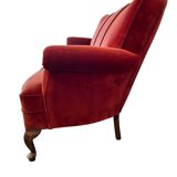 Vintage red baroque armchair / three-seater / sofa / armchair