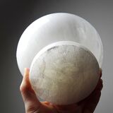 Vintage alabaster white bowl or catchall, Italy 1960s-70s.