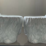 Duo of vintage pot pot dogs ceramic 70s-80s