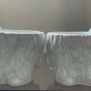 Duo of vintage pot pot dogs ceramic 70s-80s