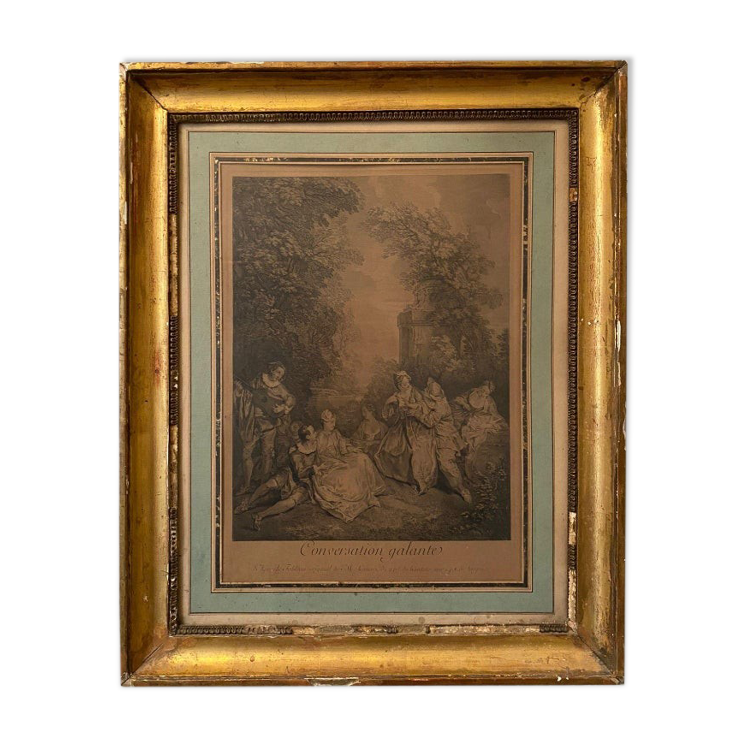 Nicolas Lancret, Conversation galante, engraving, nineteenth century