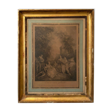 Nicolas Lancret, Conversation galante, engraving, nineteenth century