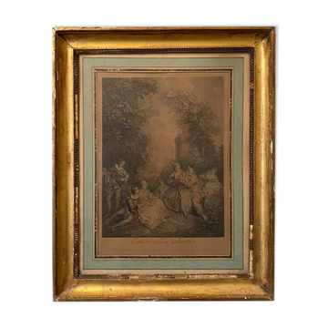 Nicolas Lancret, Conversation galante, engraving, nineteenth century