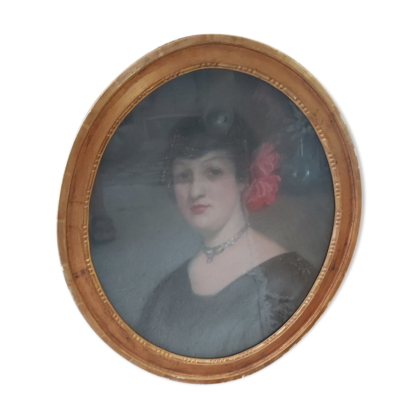 Tableau médaillon 19ème siècle