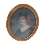 Tableau médaillon 19ème siècle