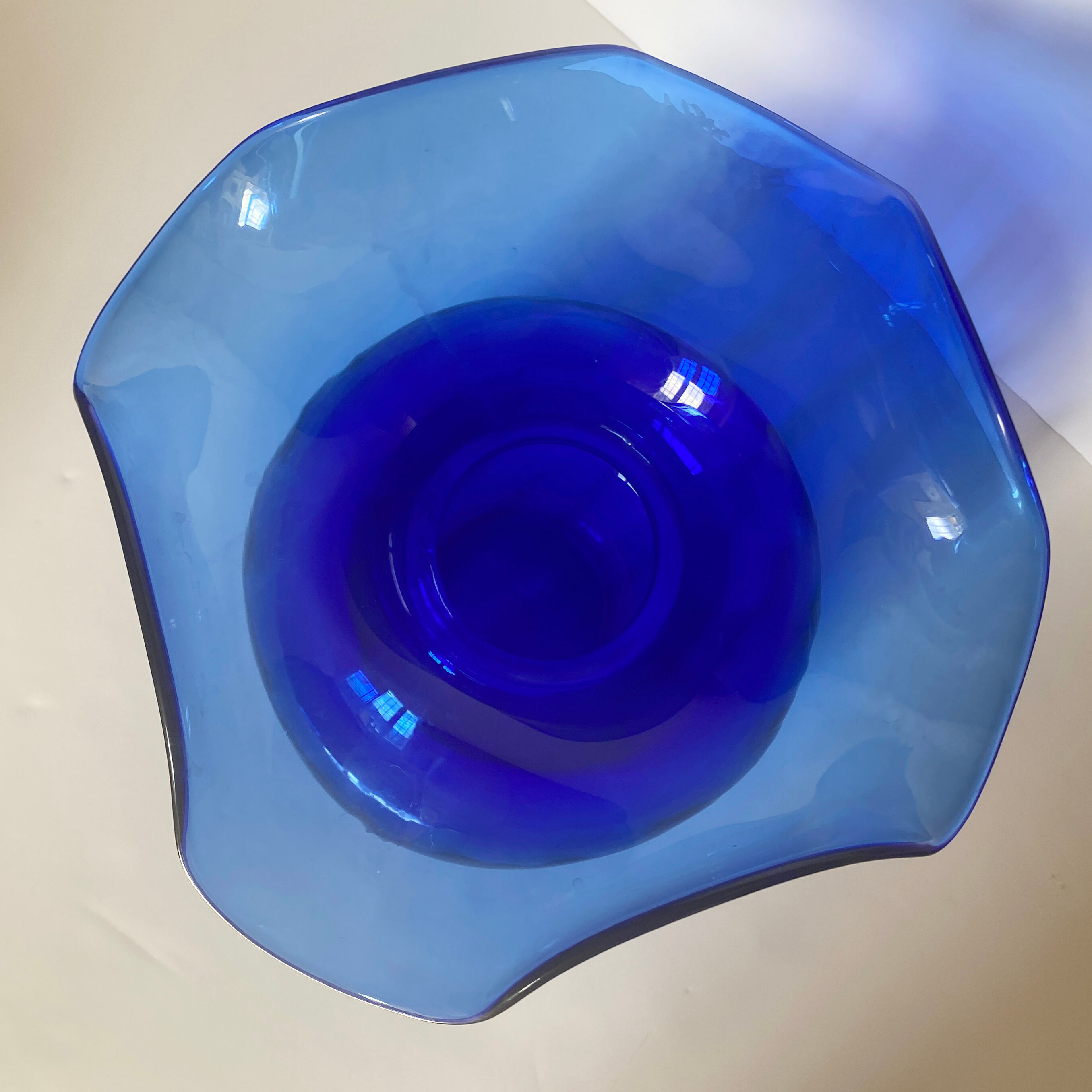 Blue glass vase