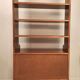 Vintage bookcase 1960 compass feet Scandinavian style