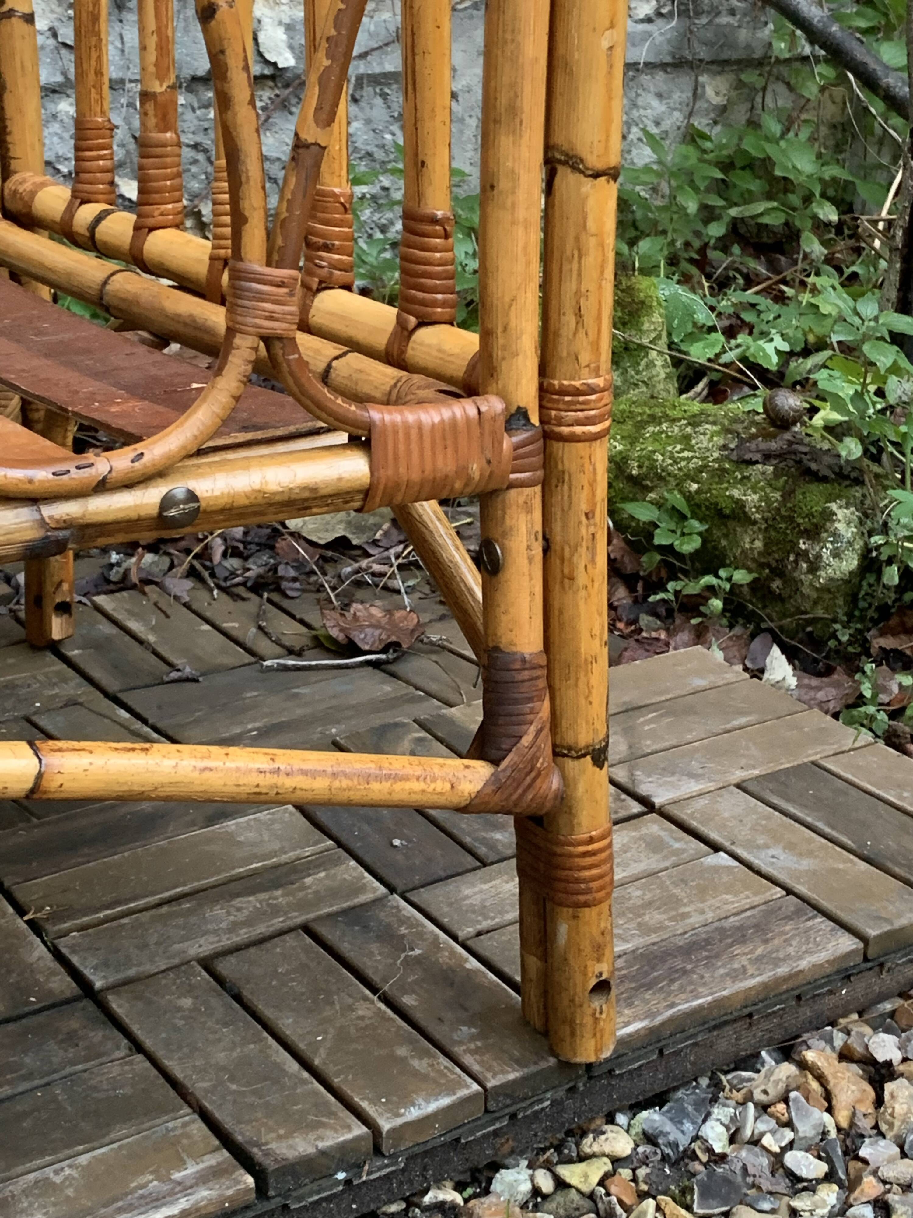 Vintage rattan baby bed 1960