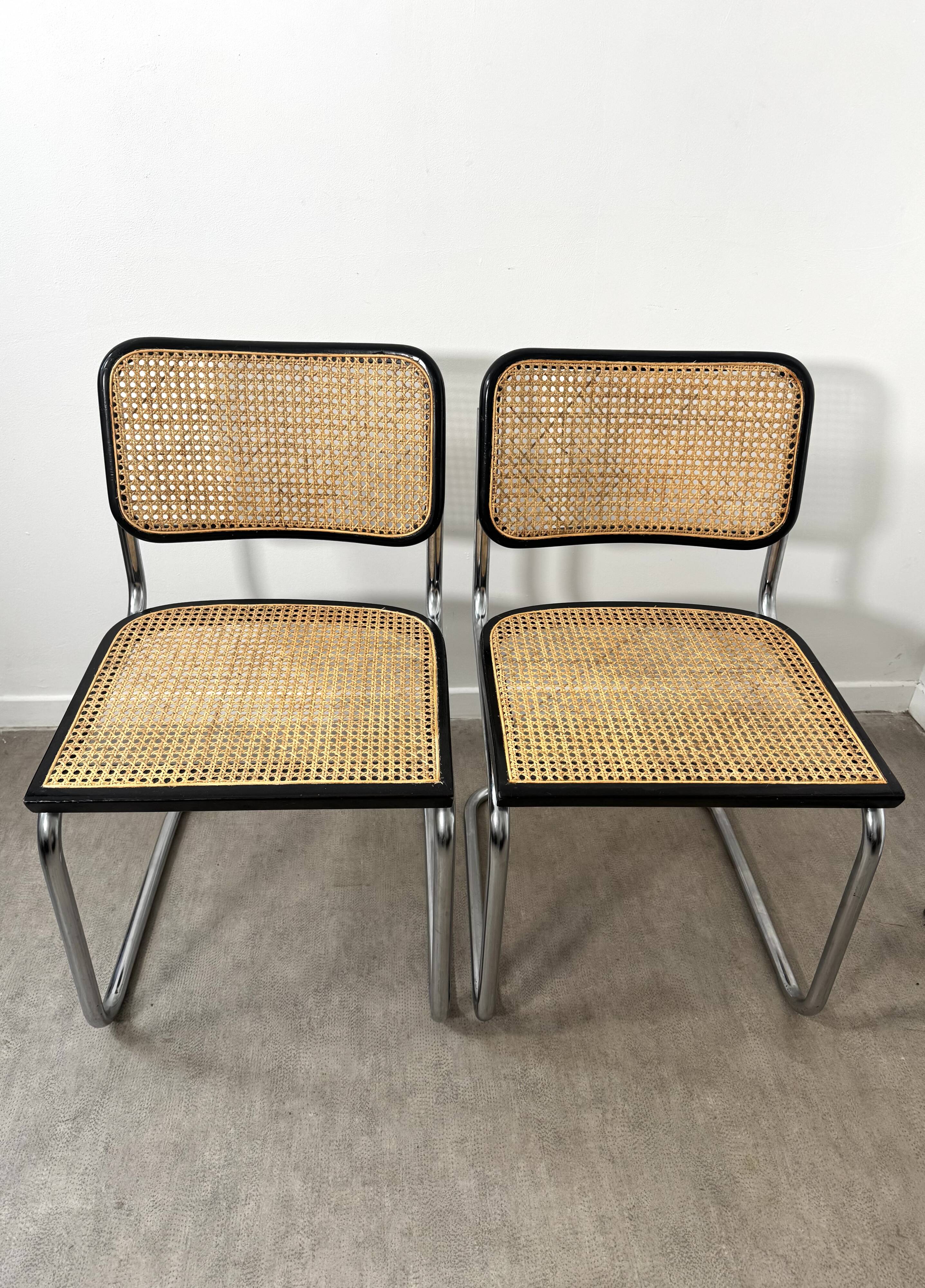 Pair of Marcel Breuer Cesca B32 chairs