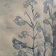 Tableau Aquarelle signé monochrome blue jeans « la forêt bleue »
