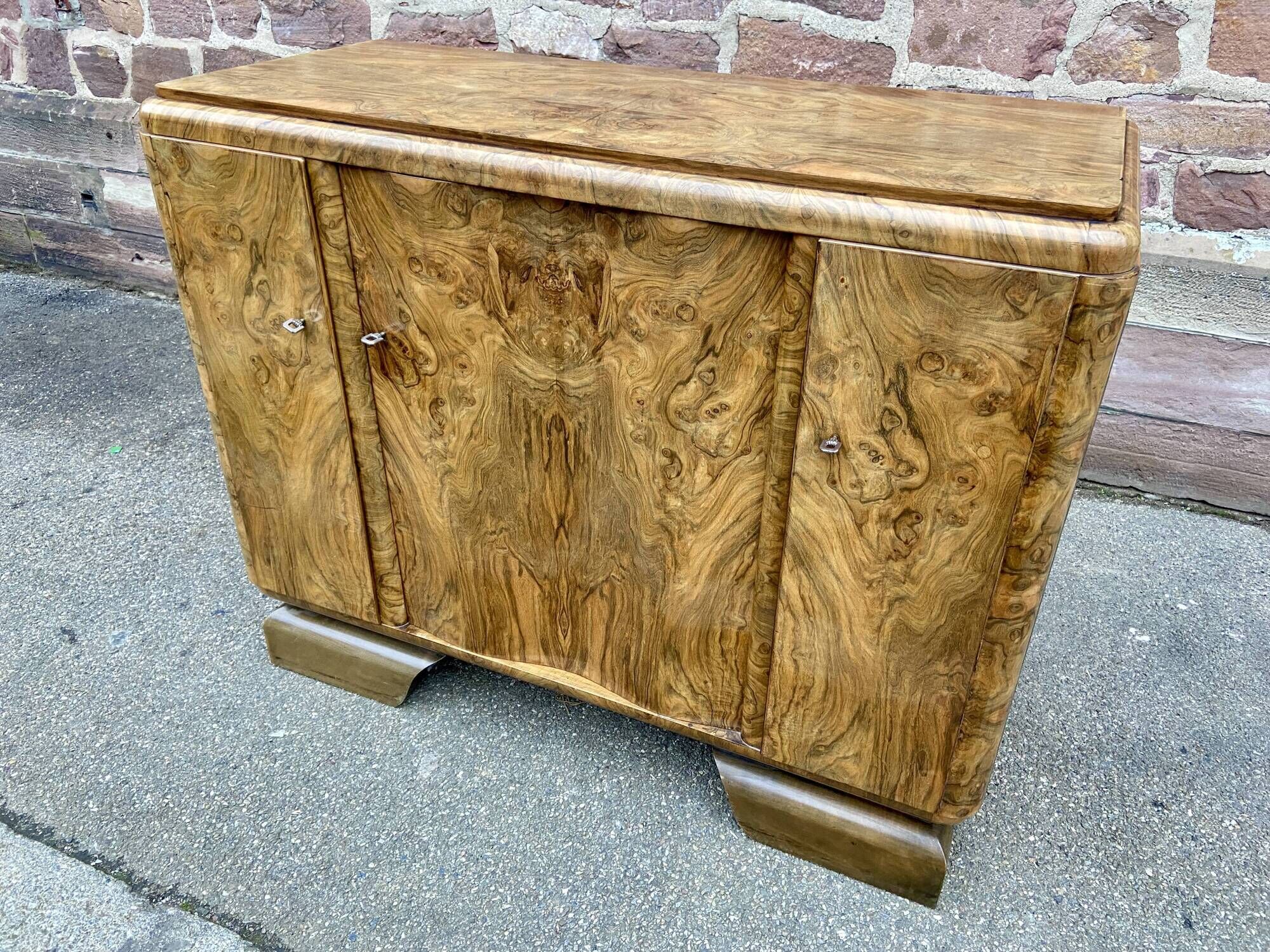 Enfilade art deco mid-century vintage 1950 ronce de noyer