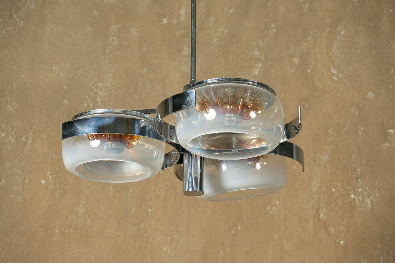 Mid-century 3-arm ceiling lamp, Italy, 1970s
