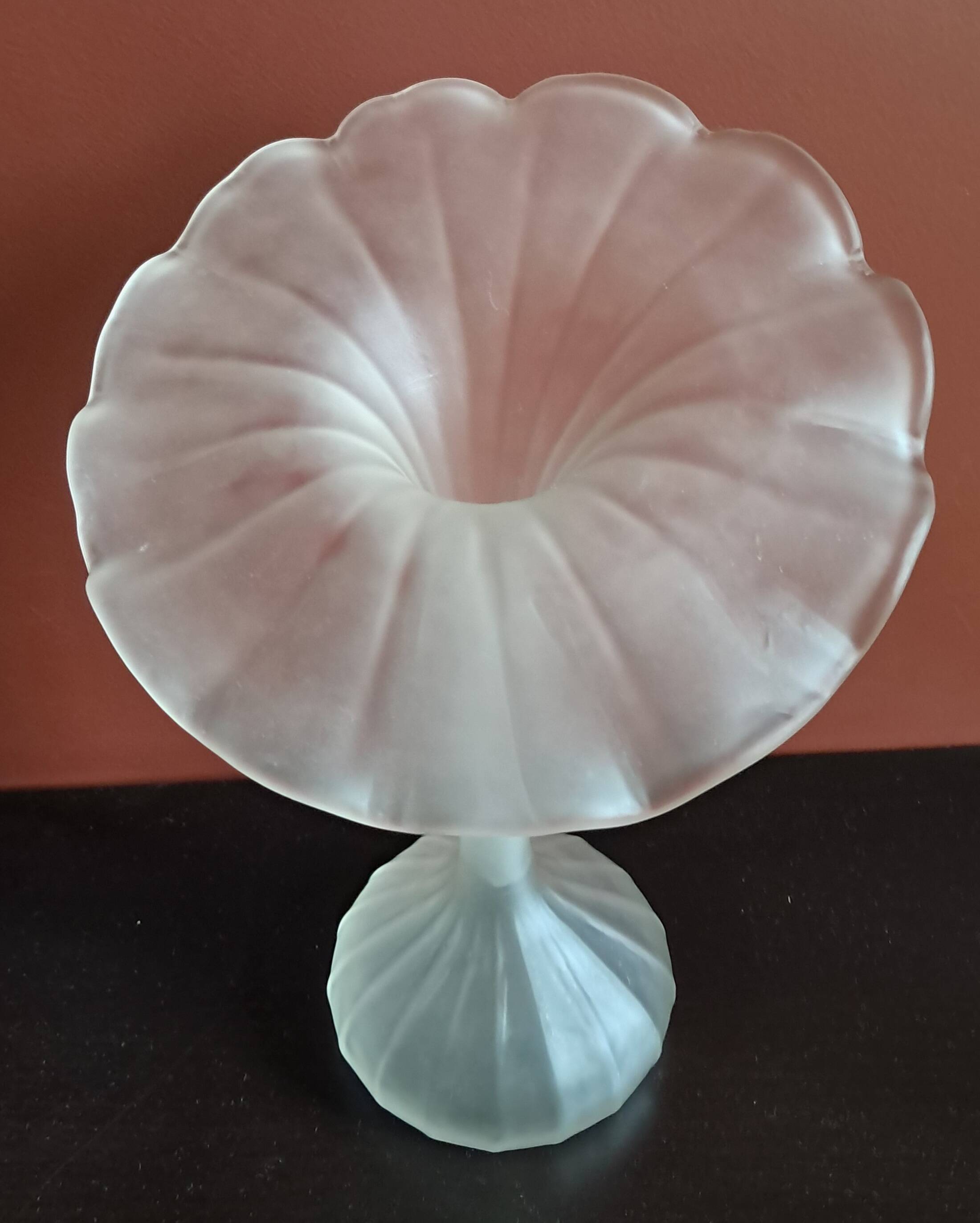 "Jack In The Pulpit" White Glass Vase