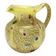 Postmodern Yellow Opaline Hand Blown Glass Jug with Murrines and Silver Flakes
