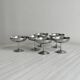 8 shiny stainless steel ice cream cups