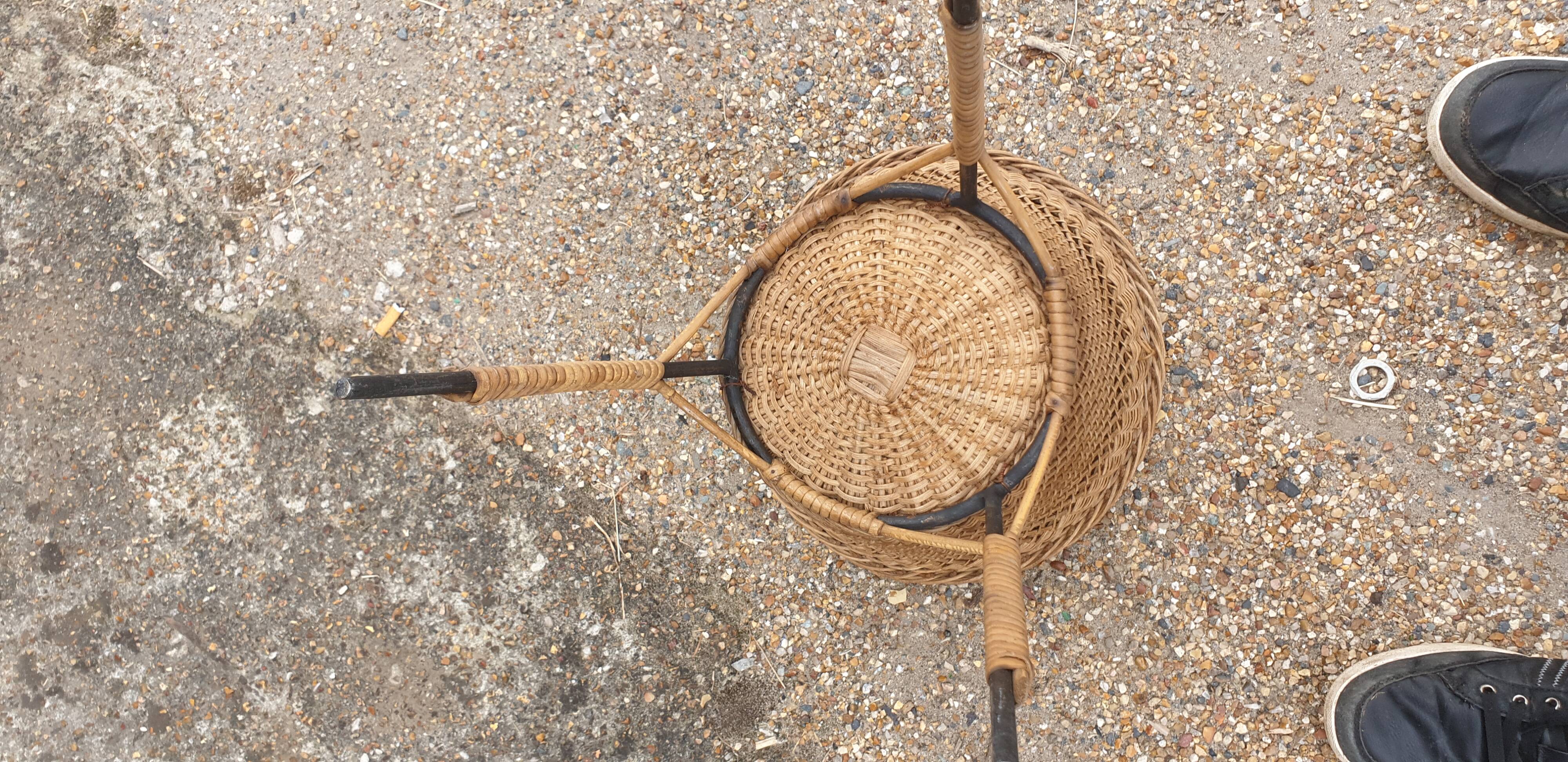 Corbeille rotin vintage