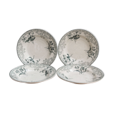 Lot de 4 assiettes à soupe, terre de fer