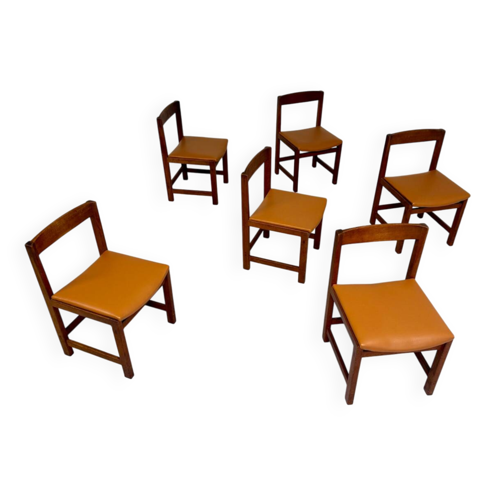 Lot of 6 old Scandinavian chairs "Corona" design 60s Lennart Bender