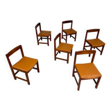 Lot of 6 old Scandinavian chairs "Corona" design 60s Lennart Bender