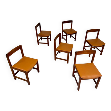 Lot 6 anciennes chaises scandinave"Corona" design années 60 Lennart Bender